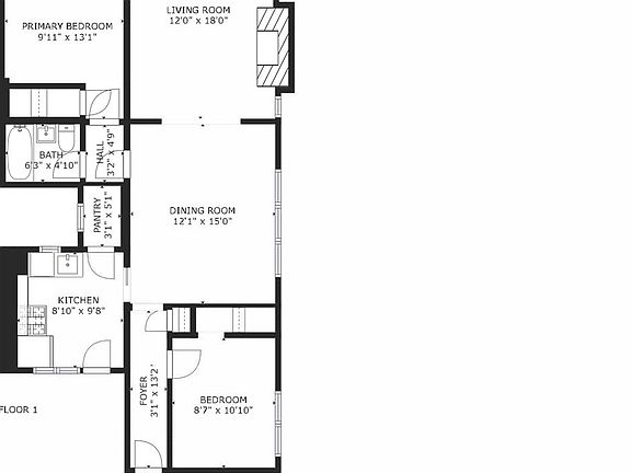 Unit 1W, same floor plan as 2W