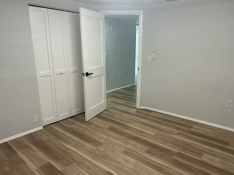 New interior doors with black level door knobs.