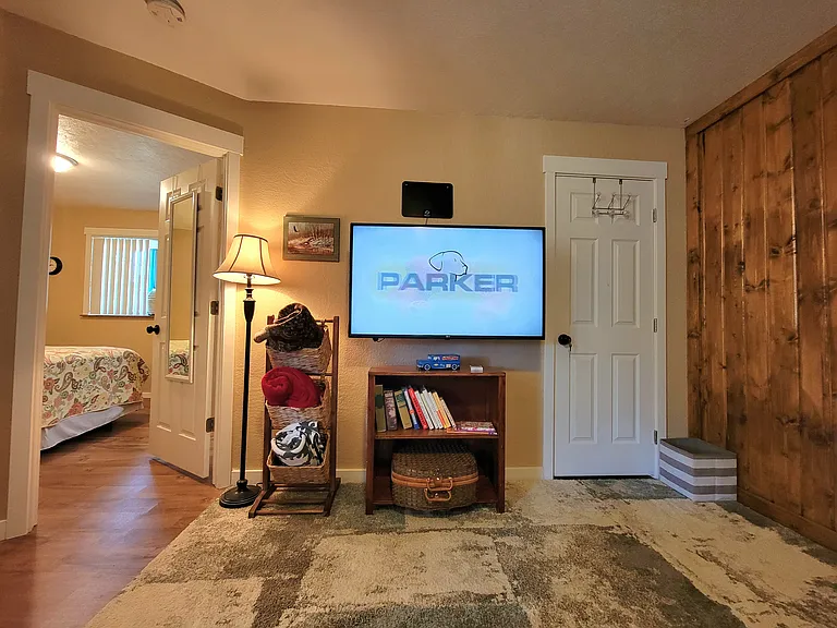 Living room and storage closet