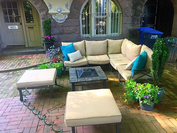 Large outdoor seating area in front patio common area