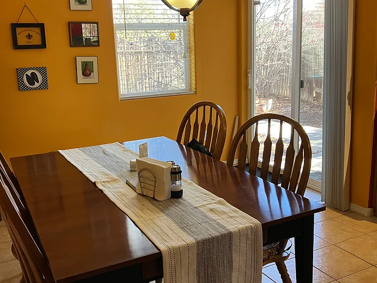 Dining area with access to patio