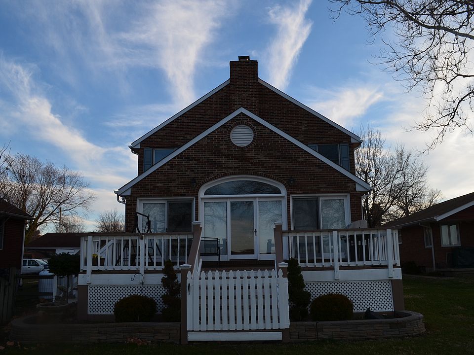 Waterfront view of house