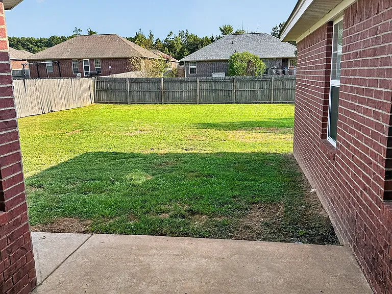 Fully fenced backyard