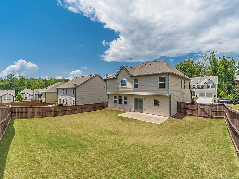 Large fenced backyard