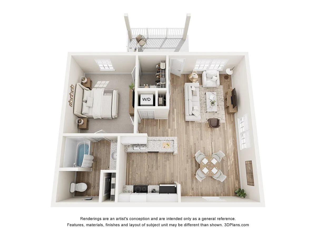 Floor plan Arlington-1x1