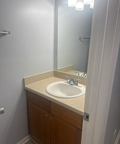 First floor half bathroom view