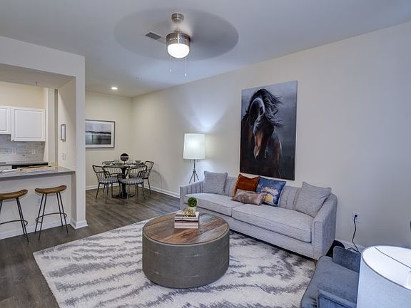 Spacious living room with open layout and modern finishes