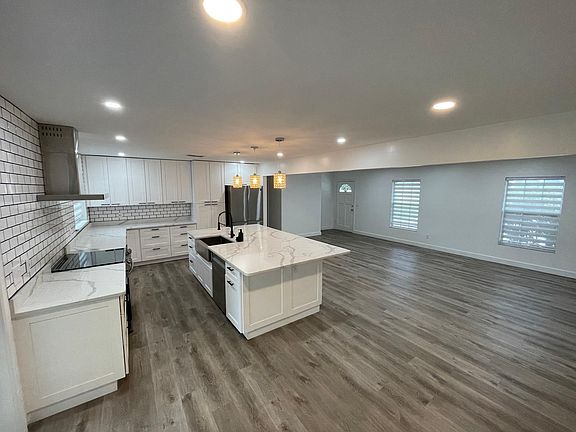 Kitchen, Dining and Living rooms