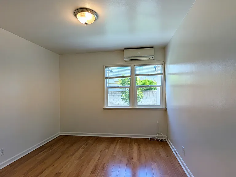Bedroom has split system HVAC