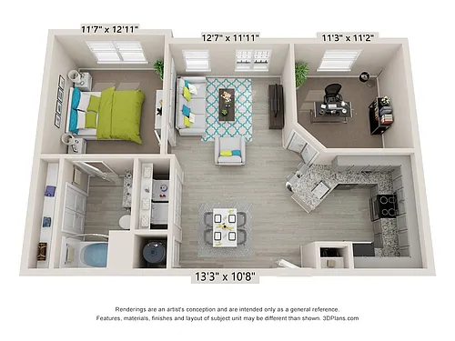 Floor plan Sundial with Den