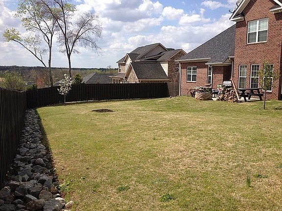 large fenced backyard