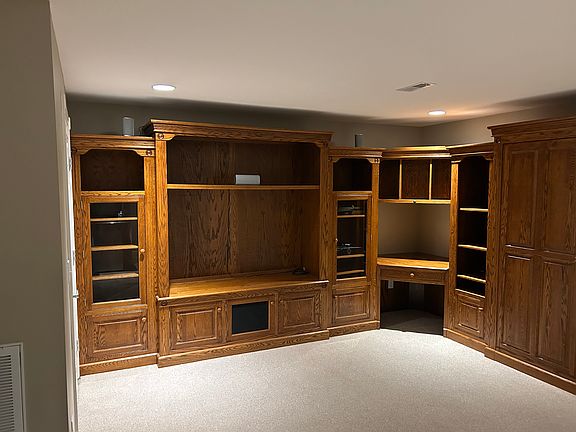 built in entertainment center/desk