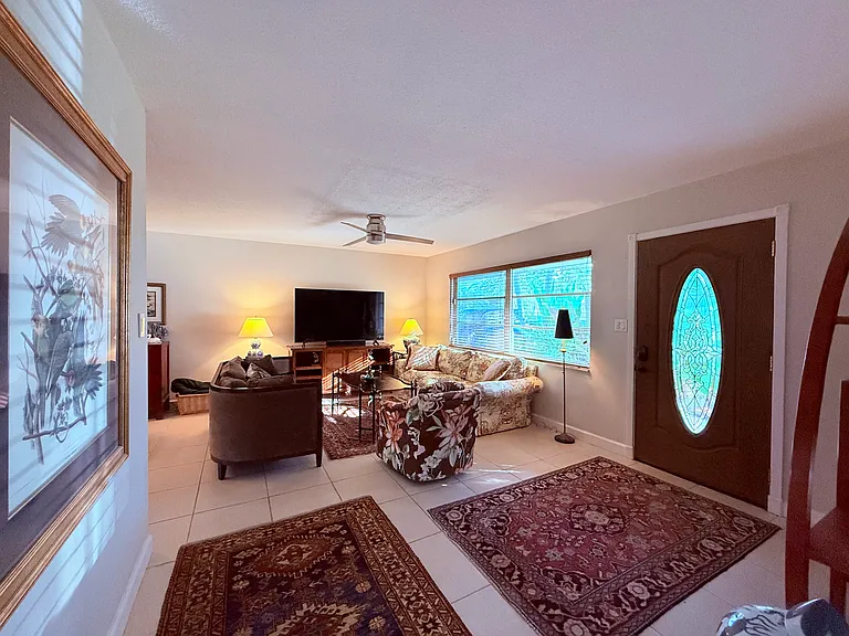 Front entrance & living room