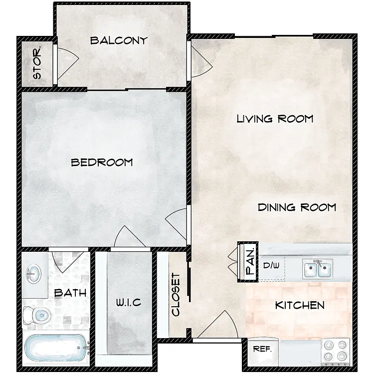 Floor plan Classic One Bedroom