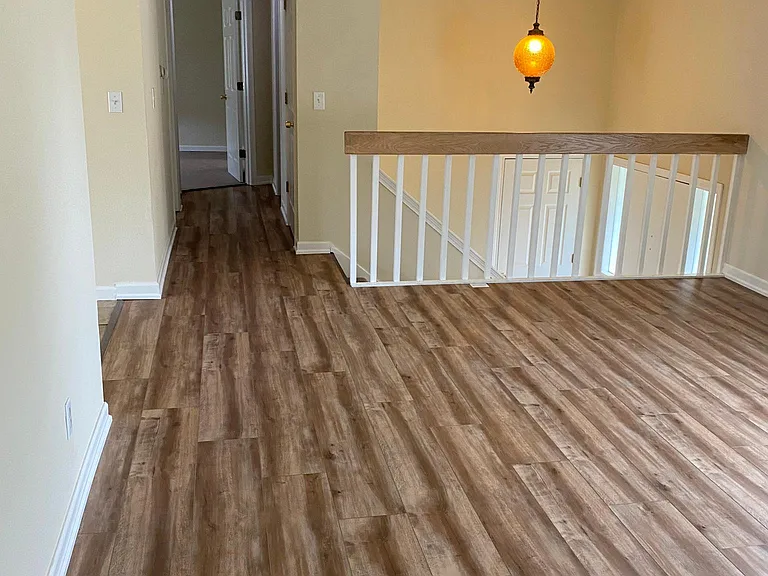 Looking down hallway