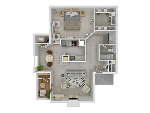 Floor plan 1X1-E