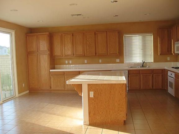 A center island in the enormous kitchen
