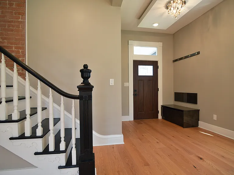 Restored original staircase with special architectural features above.