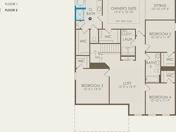 Continental Floor Plan, Quick Move-in Home, Floor 2