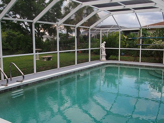 Large, caged pool