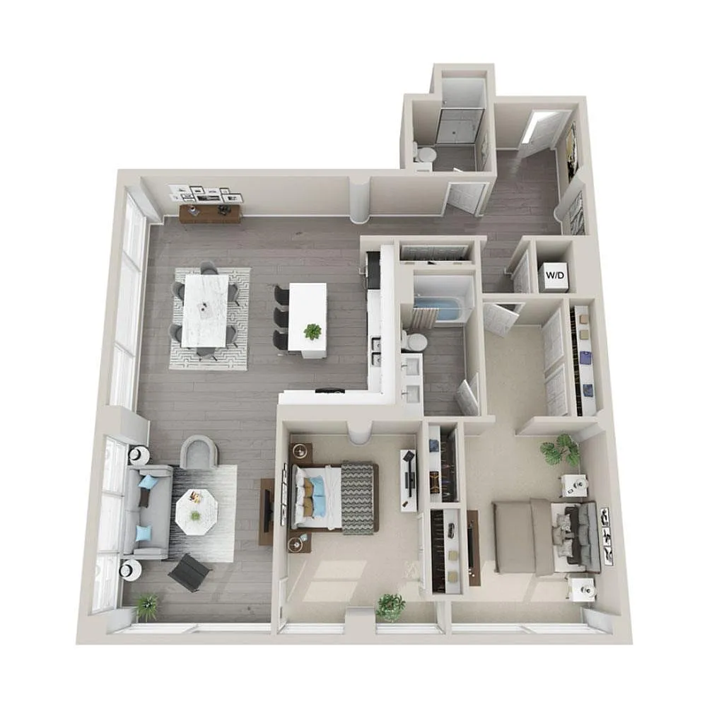 Floor plan 2 Bedroom - 2 Bath