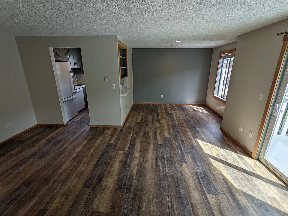 Living room looking into dining area