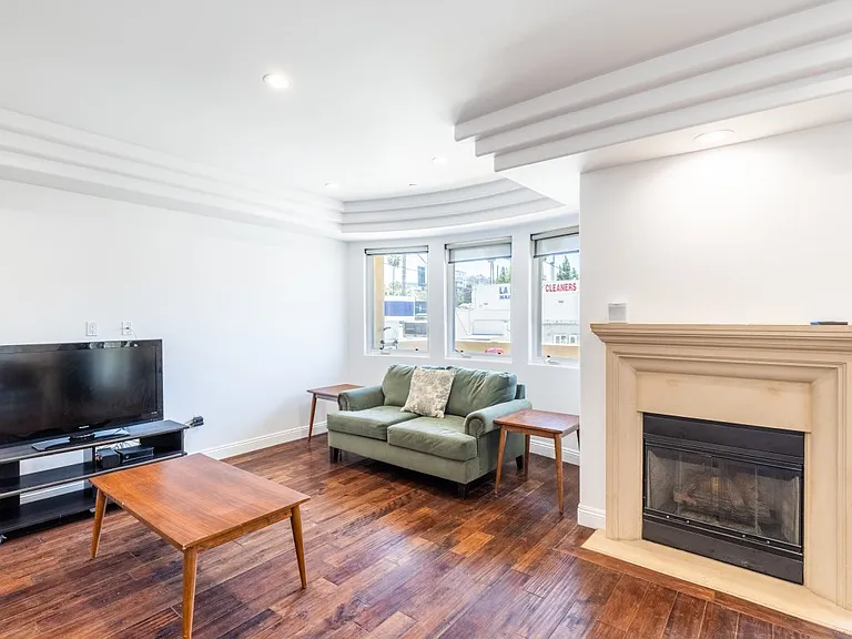 Living room with fireplace