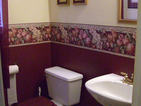 A victorian styled powder room