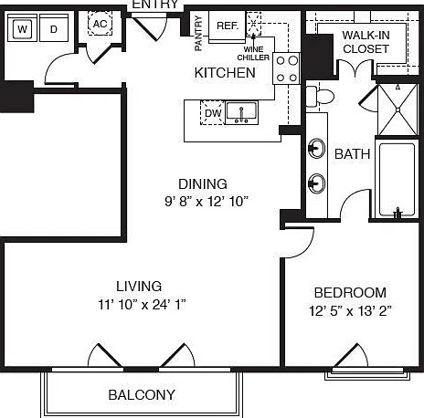 WaterWall Place - A9 - 2 Beds - 2 Baths - 1032 Sq. ft.