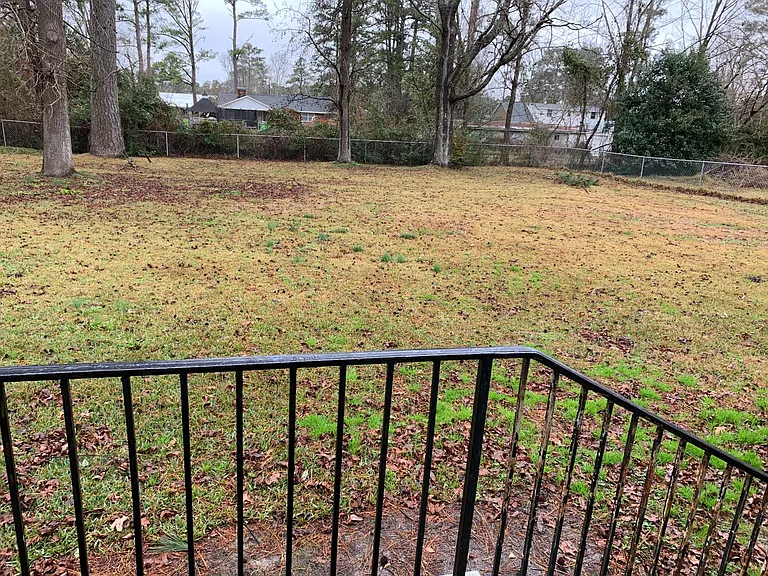 Fenced in backyard.