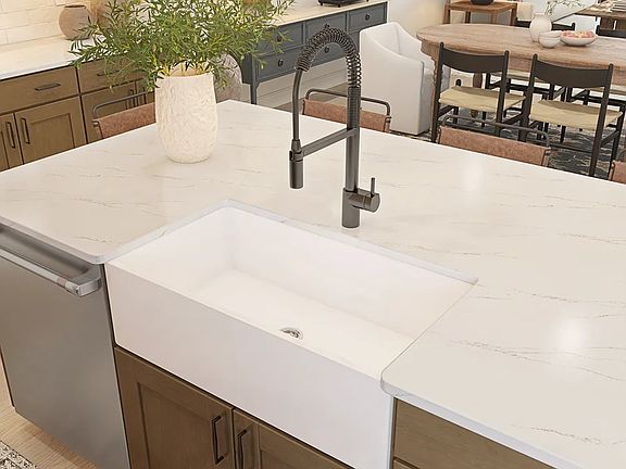 Kitchen with Farmhouse apron front sink