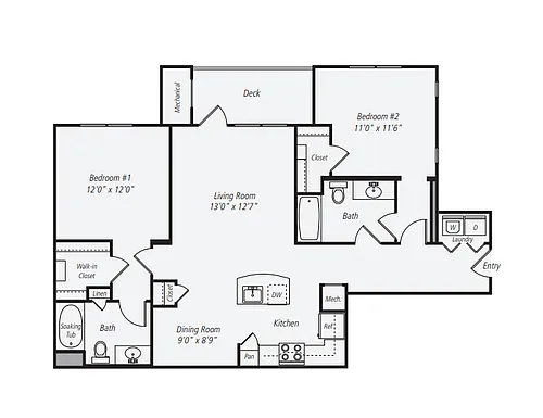Floor plan 2x2B