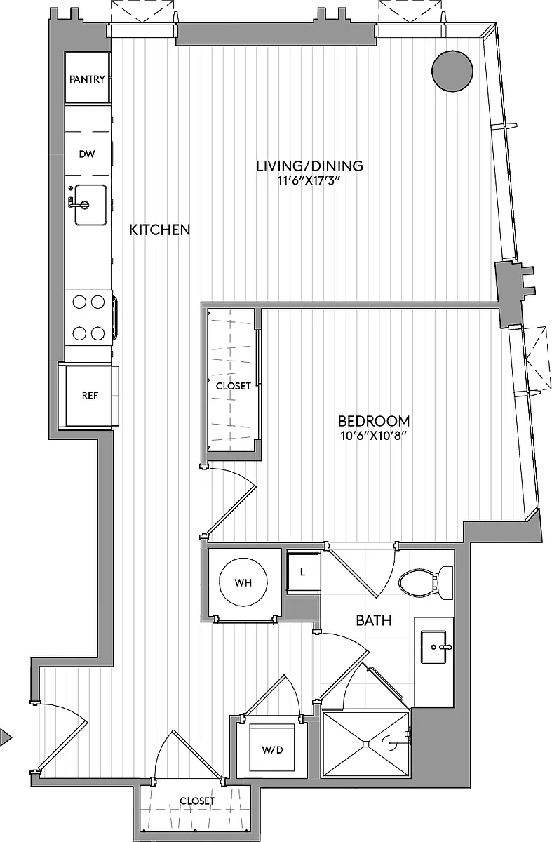 Floor plan 1-Bed-1-Bath-A20