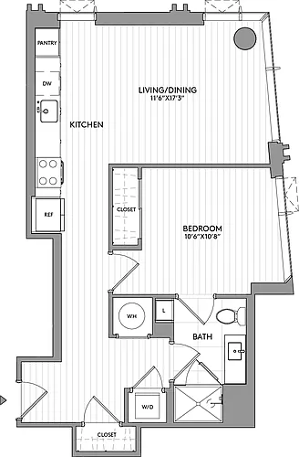 Floor plan 1-Bed-1-Bath-A20
