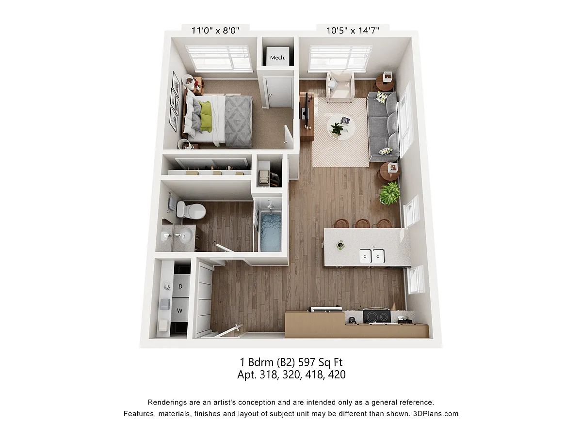 Floor plan 1 Bedroom