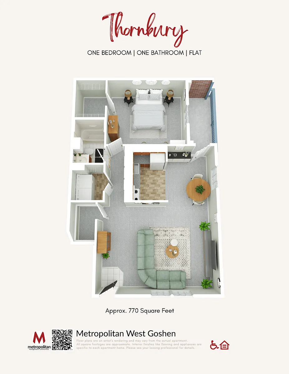 Floor plan One Bedroom Thornbury