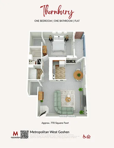Floor plan One Bedroom Thornbury