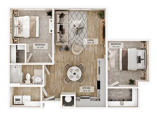 Floor plan 2 BR Ridge Overlook