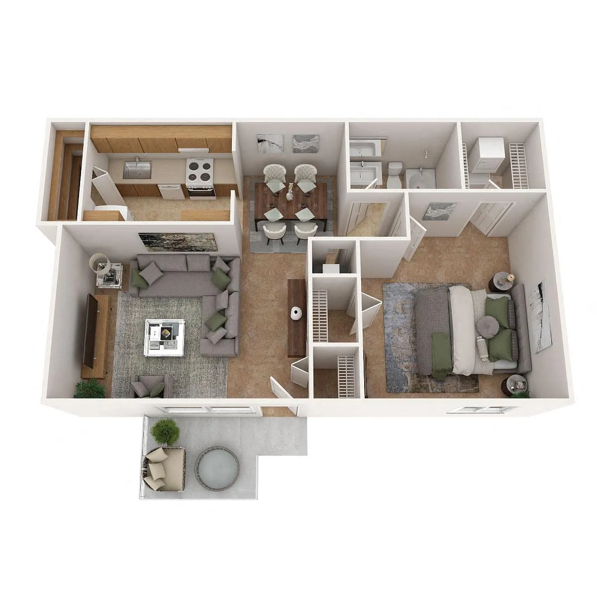 Floor plan One Bedroom Garden