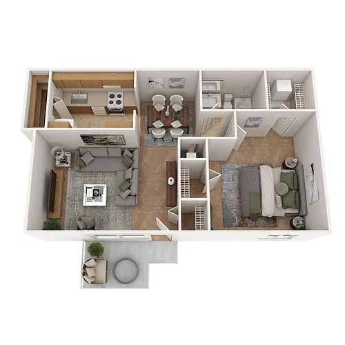 Floor plan One Bedroom Garden