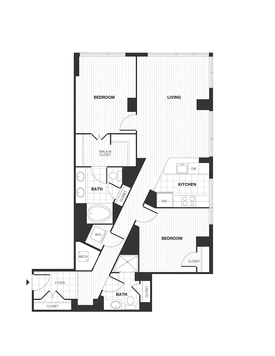 Floor plan 2 Bed/2 Bath