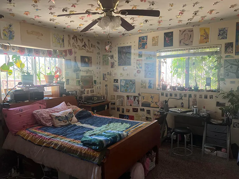 Master bedroom on 3 bedroom unit side with private bath. Walls will be painted and bare once current occupant movers out.