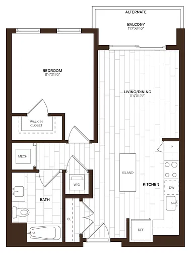 Floor plan 1 Bed/1 Bath-A5