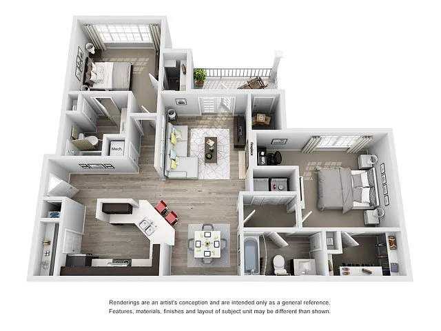 Floor plan Dogwood (1243 SF)