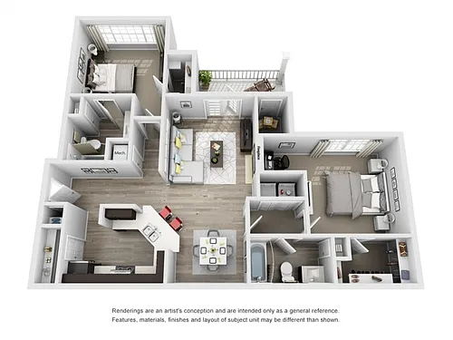 Floor plan Dogwood (1243 SF)