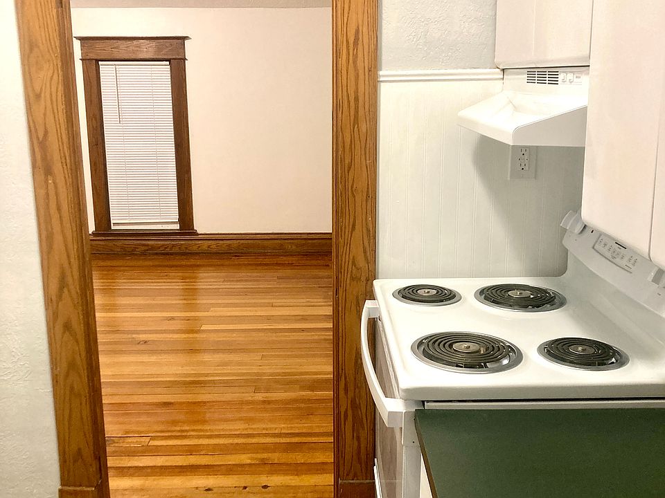 Kitchen view from the window facing the living area