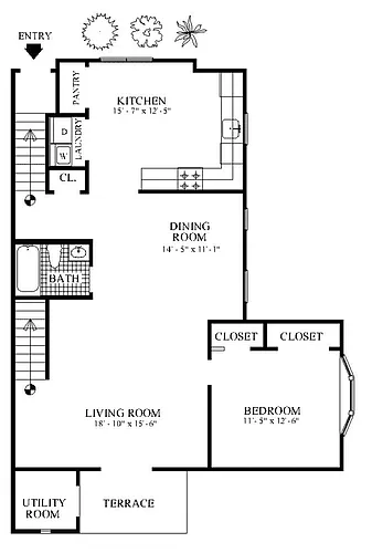 Floor plan Three Bedroom - The Carnegie