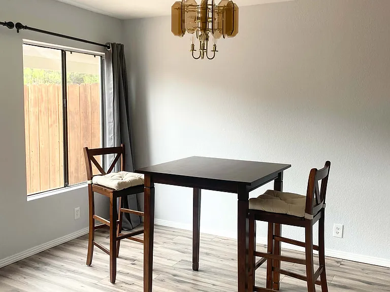 Dining area in a living room