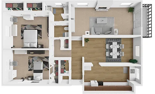 Floor plan Garden Two Bedroom