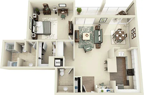 Floor plan 1 Bedroom H